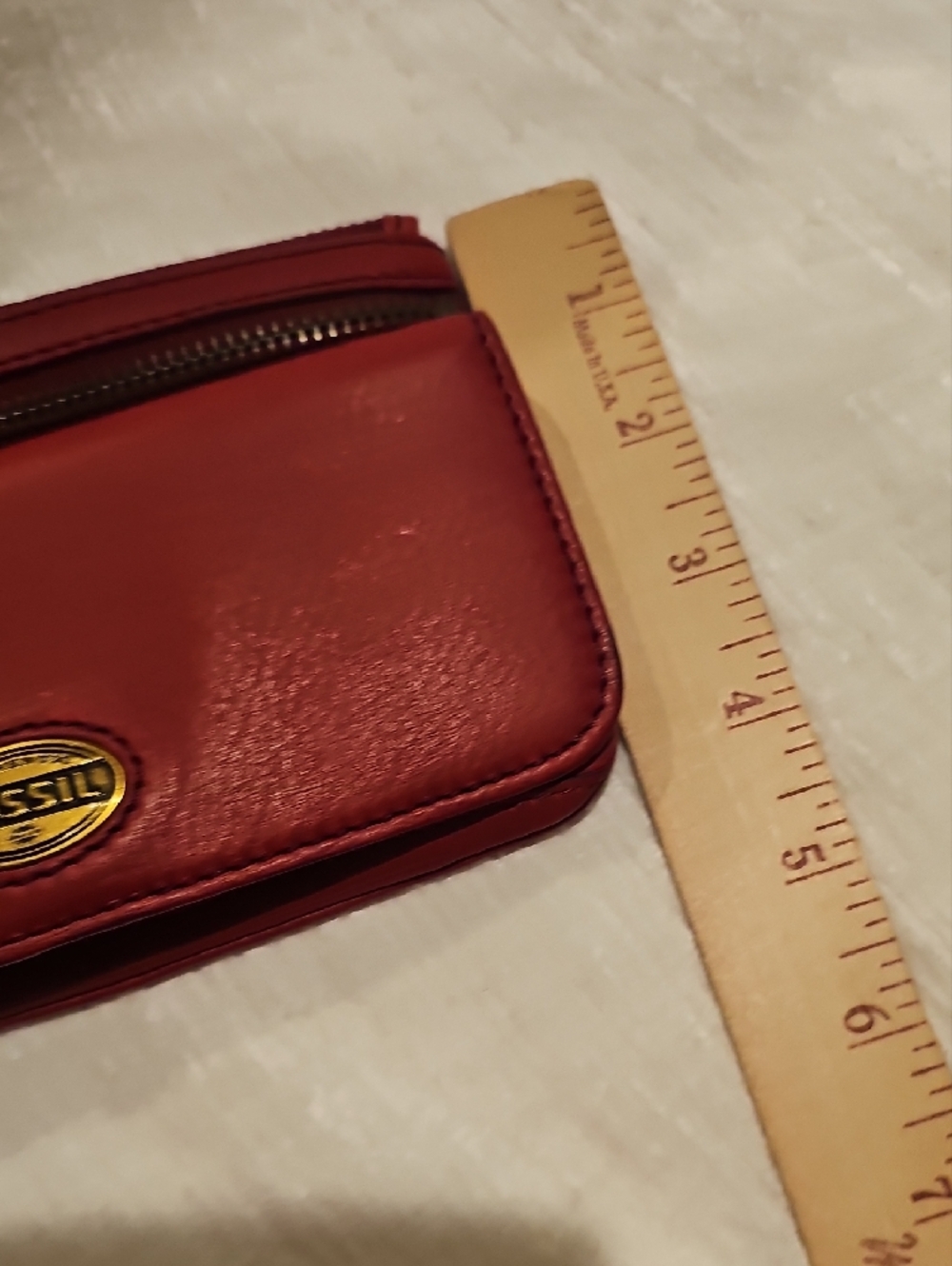 Fossil Red Leather Zip Clutch Wallet - Picture 7 of 12